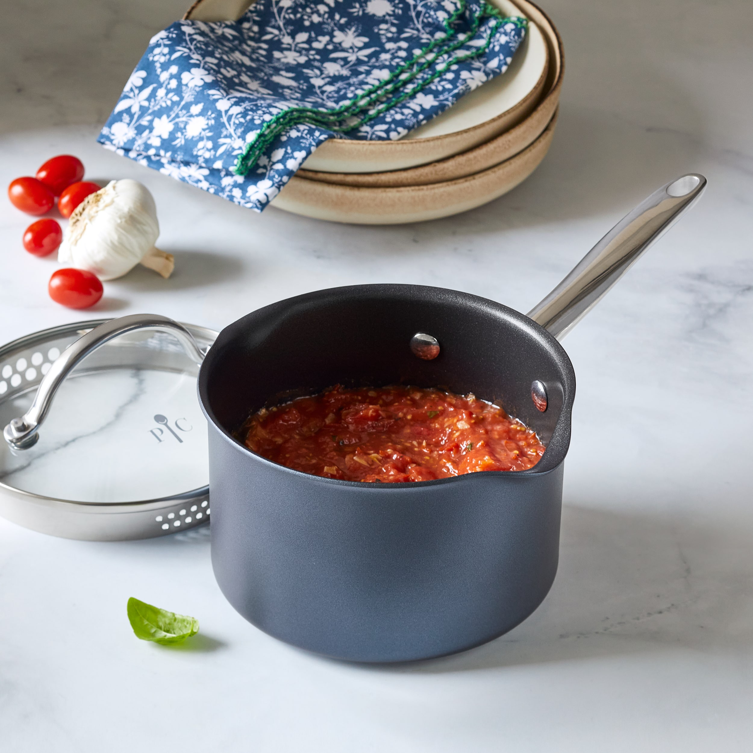 Brilliance Antihaft-Stielkasserolle 1,9 Liter von Pampered Chef, Edelstahl, induktionsgeeignet, backofenfest, spülmaschinenfest